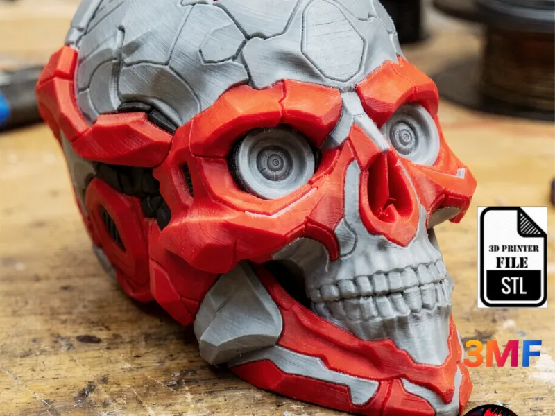 Cyber Skull Helmet – STL & 3MF (Multicolor)