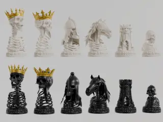 ♟️JUEGO DE AJEDREZ - CORONA DE HUESOS 3D