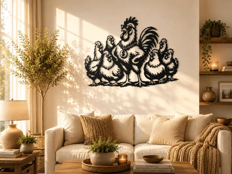 Cool Rooster Boss Wall Art Decor
