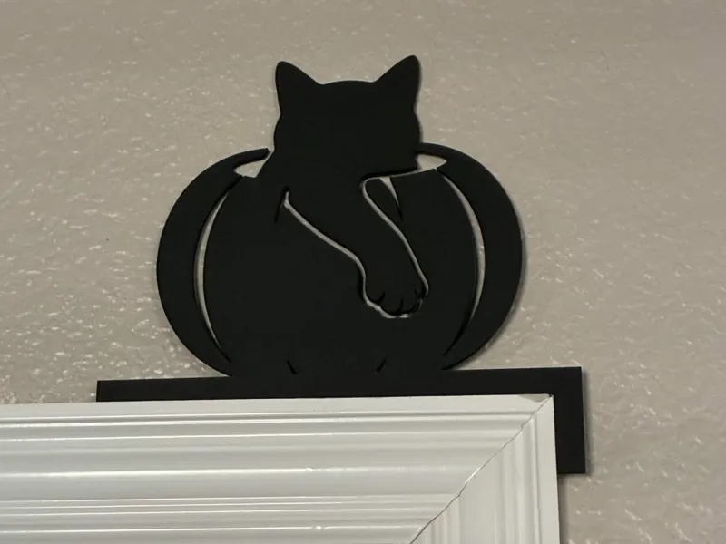 Gato na Abóbora para Topo de Porta