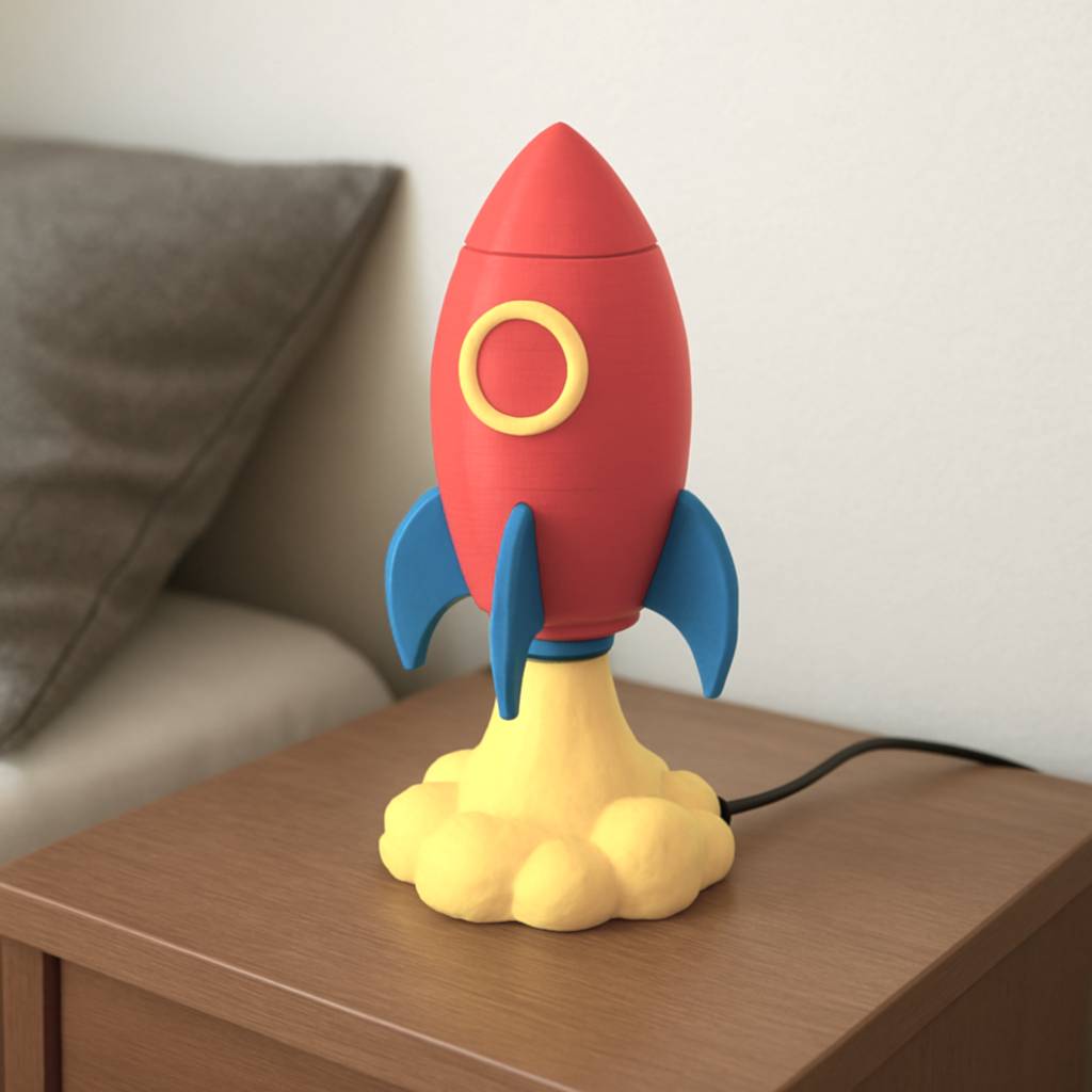 3D Printer Files | 3MF File | Space Rocket Kids Lamp