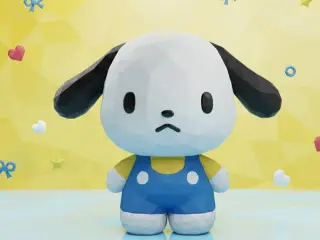 Pochi poligonal Hello Kitty