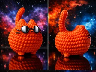 CUTE CAT KNITTED CROCHET - STL & 3MF MULTICOLOR