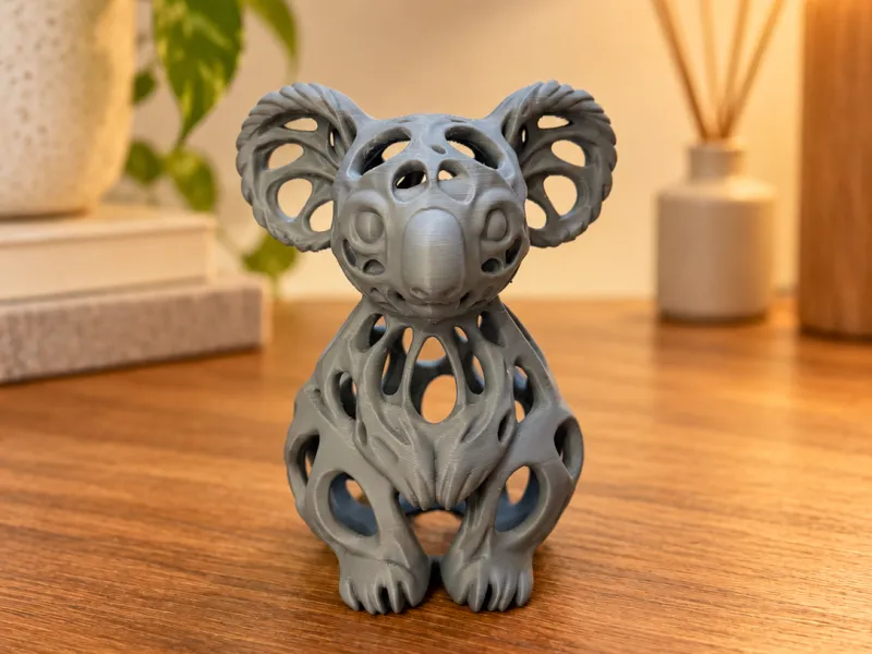 Voronoi Koala – Escultura de Animal Impressa em 3D Fofa