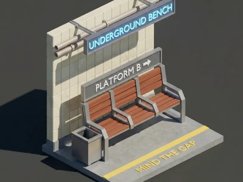 Low Poly Underground Platform Bench