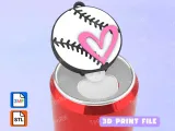 Soda Tab Opener Keychain I love Baseball-0
