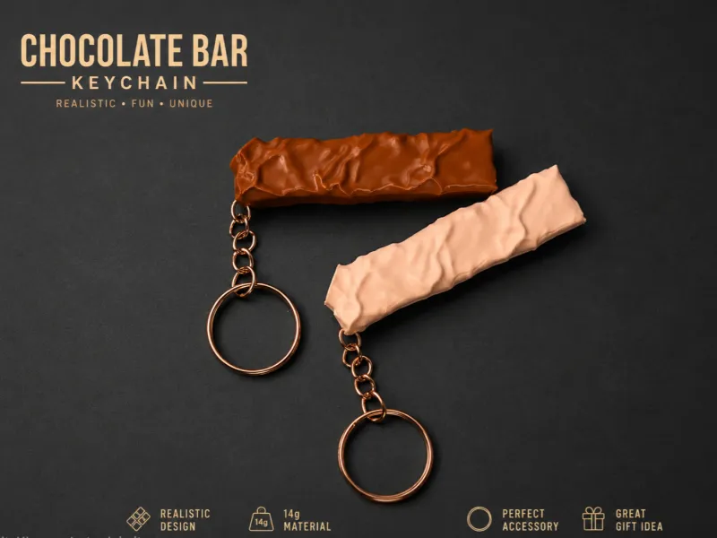 Chocolate bar keychain