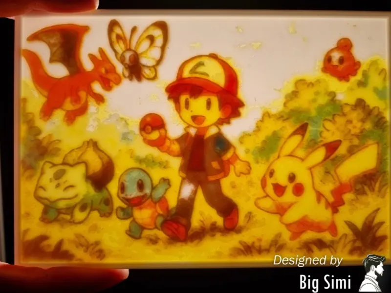 Pokemon journey lithophane