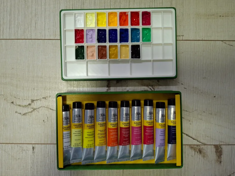 Doosje voor aquarel of acryl verftubes