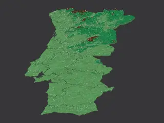 Districts of Portugal. 3D Map puzzle (18-piece)