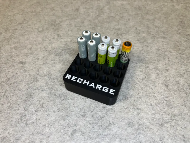 Stand storage for 20 AAA rechargeable batteries