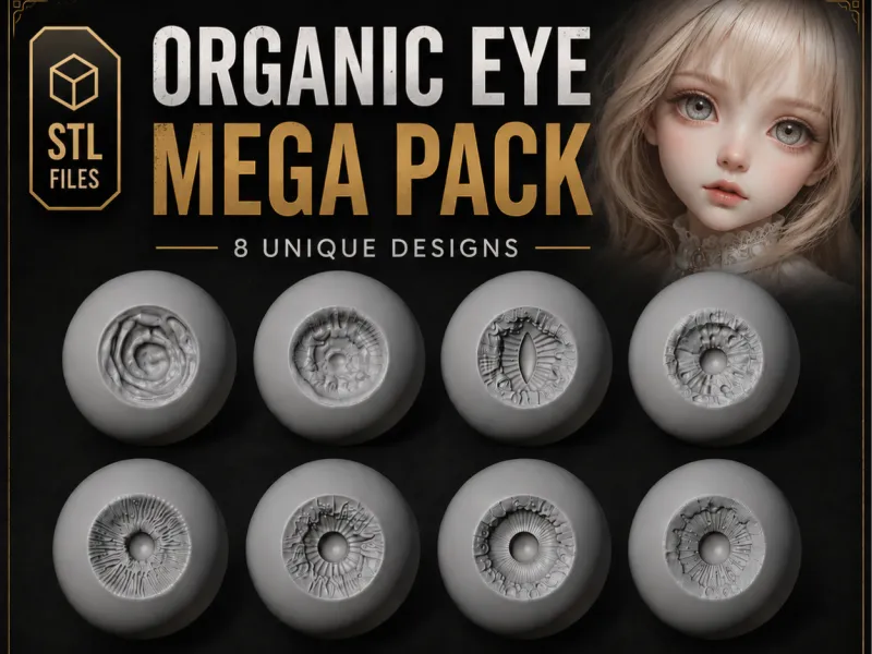 Pack of 8 eye bases for BJD and Smart Dolls.