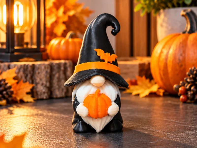 Halloween Kabouter met Pompoen – Schattige Heks Kabouter