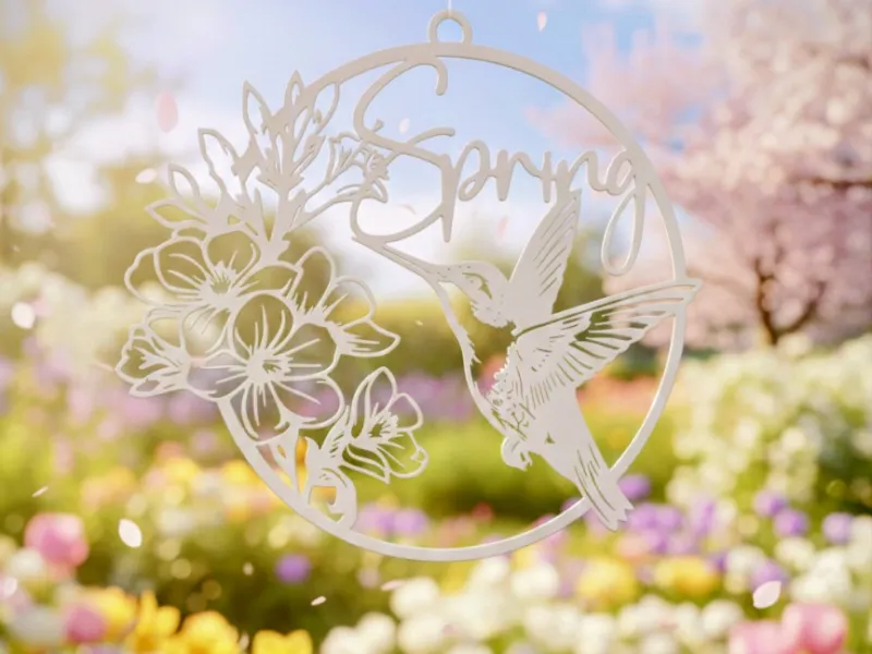 Frühlingszauber: Kolibri & Blüten Fenster Bild