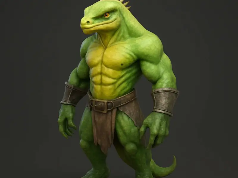 fantasy lizardman D&D tabletop miniature
