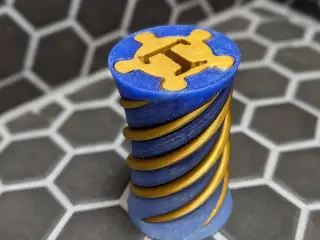 Spiral Fidget Letter T Passthrough 5 Pts 360 Degree Twist