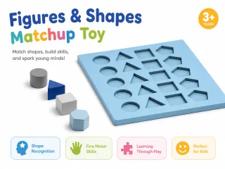 Small Figure and Shape matchup exercise for children.