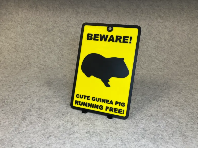 Decoratief waarschuwingsbord schattige cavia huisdier