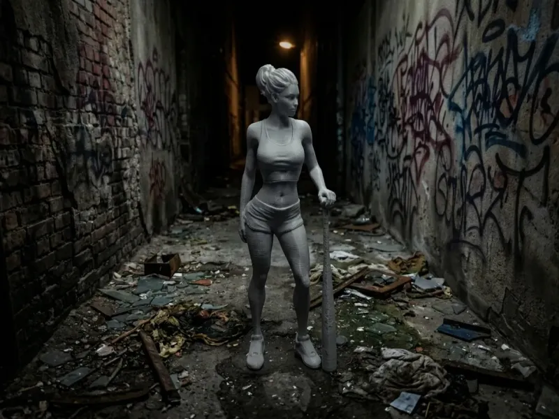 Badass Athletic Woman with Baseball Bat