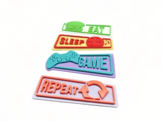 “Sleep Eat Game Repeat” Creative Decorative Stickers