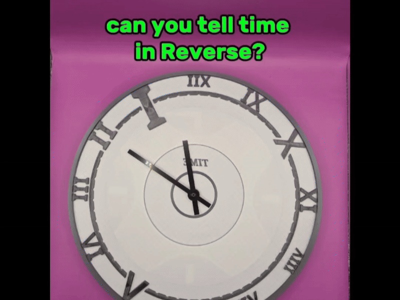 Reverse Clock - 300mm (Roman Numerals)