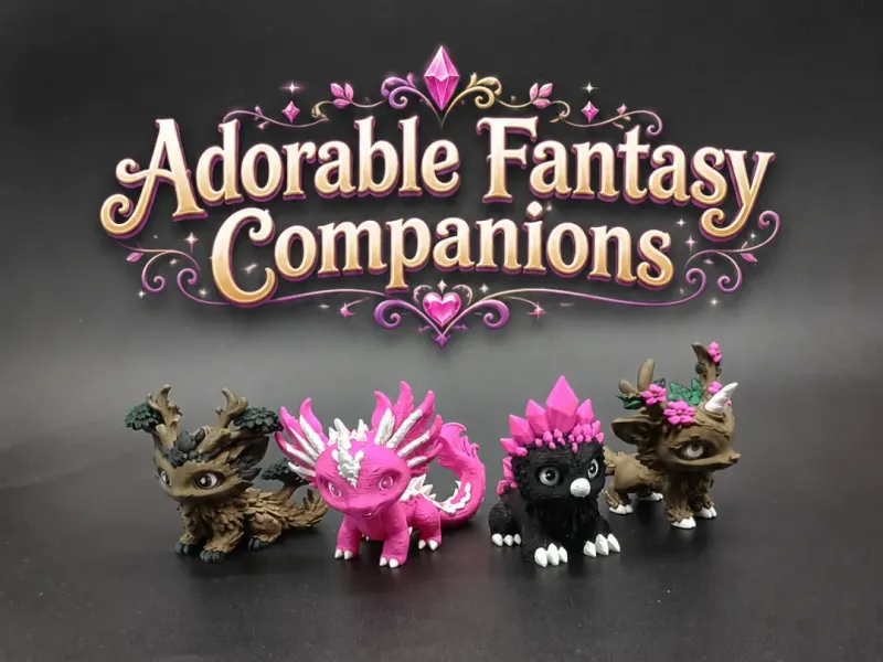 Adorable Fantasy Companions Set - Multicolor Chibi  Toy