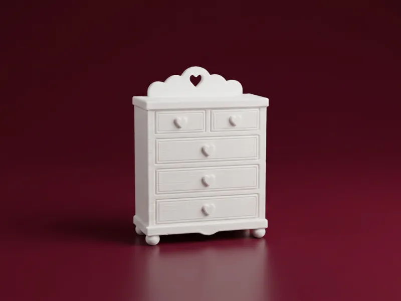 Poppenhuis Miniatuur Ladekast 3D Model