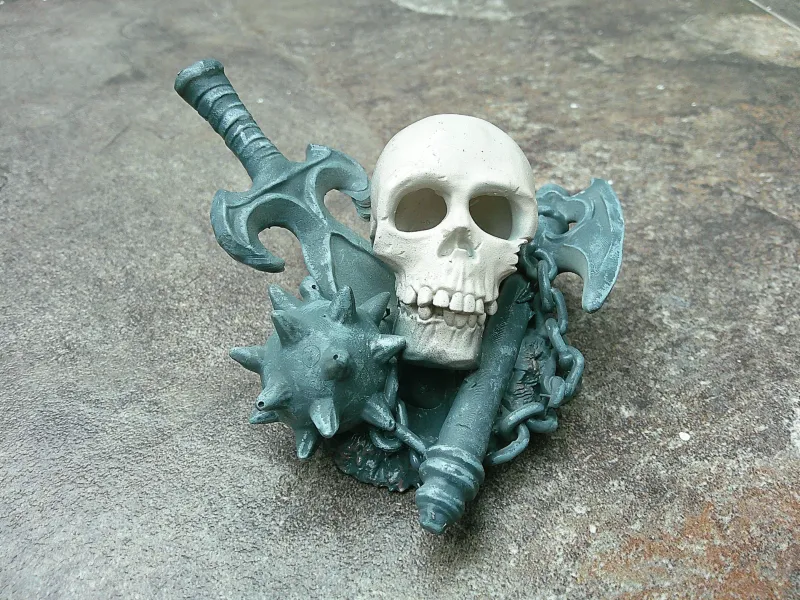 Sunken Skull & Anchor Aquarium Decoration