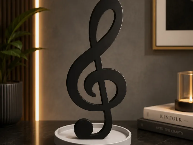 Musical note headphone stand