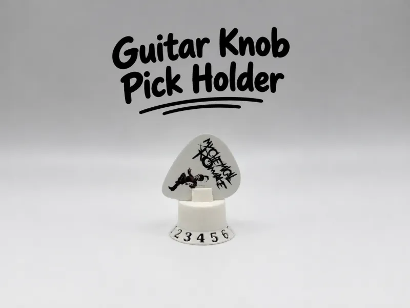 Suporte de palheta para botão de guitarra