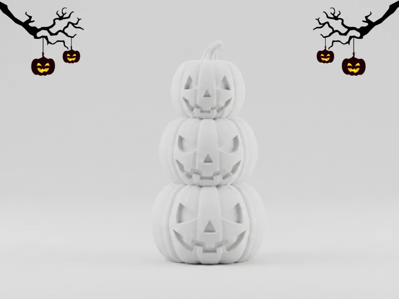 Stacked Jack-o’-Lantern Pumpkins - 3D Model