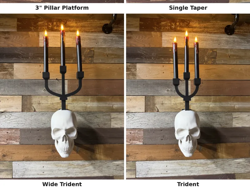 🕯️ Bone Sentry Sconce — Skull Wall Candle Holder, Four Tops