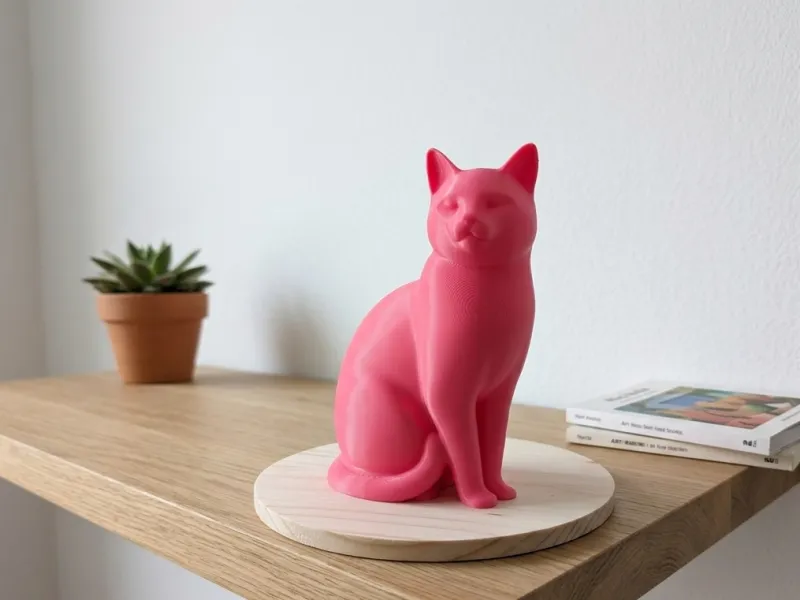Minimalistische Zittende Kitten - Schattig Bureauvriendje