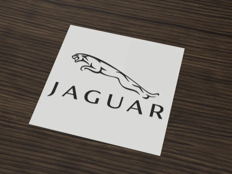 Jaguar Leaping Cat Logo Stencil