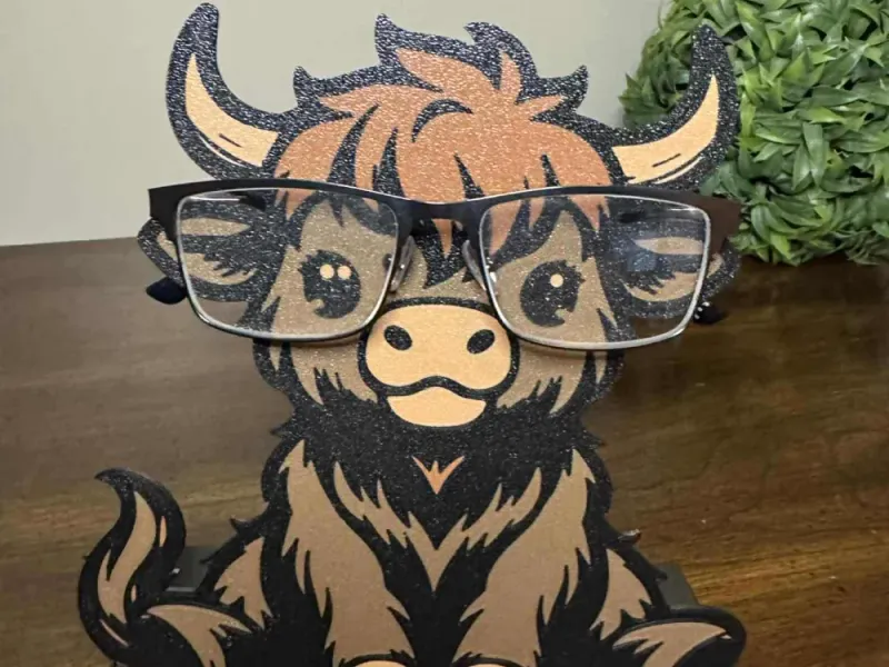 Highland Cow Glasses Holder