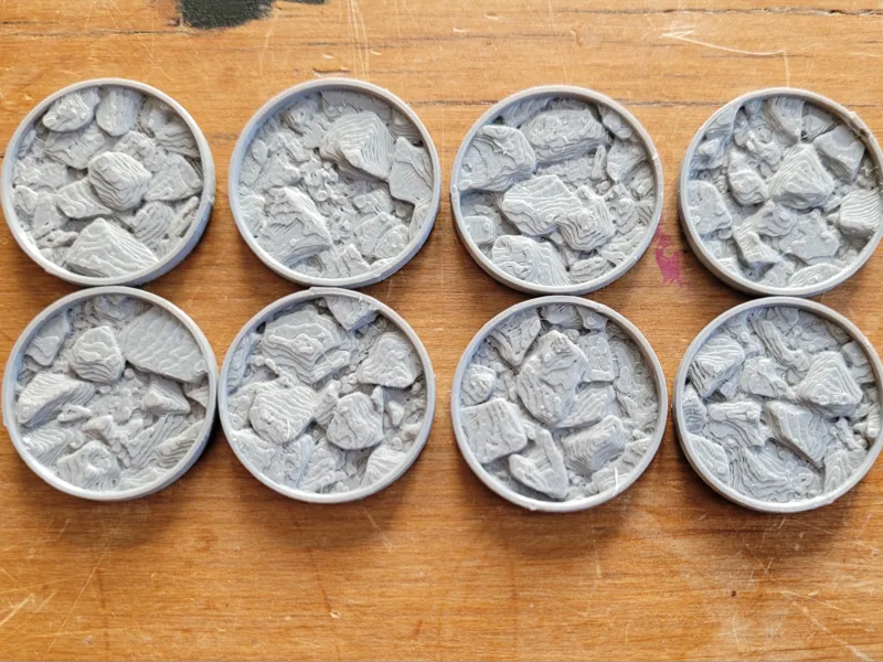 25mm terrain base - grey rocks