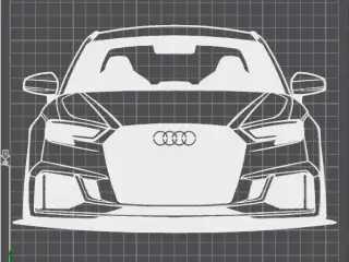 Audi RS3 Front - Silhouette Wall Decoration