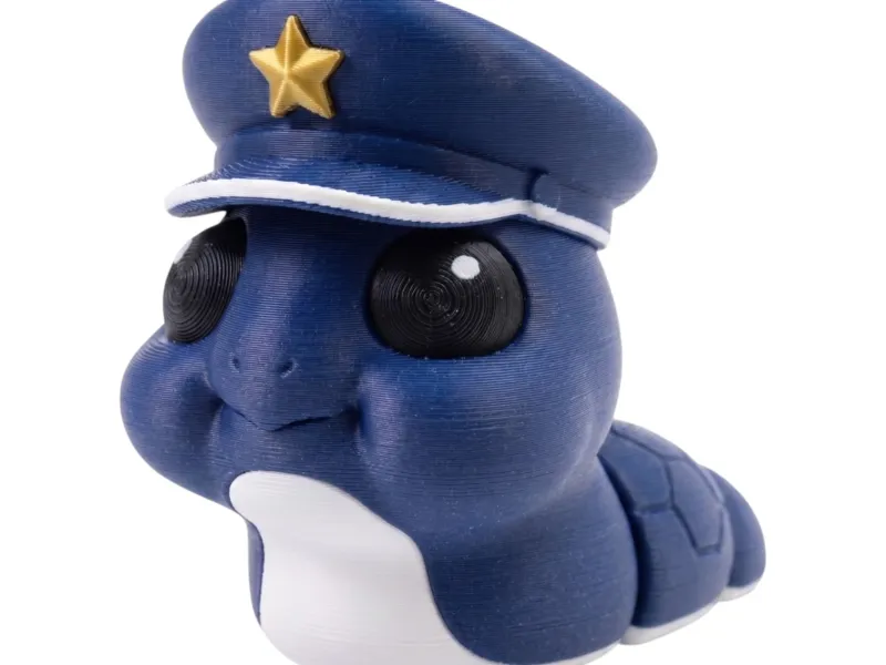 FlexiSlugs Captain Turtle - Flexi Articulated Chibi Slug STL