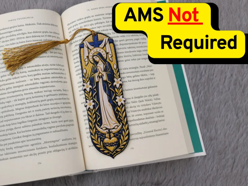 Marcapáginas HueForge de Oración a la Virgen María