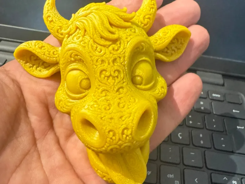 Ornamental Cow Head Detailed Wall Decor
