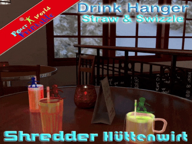 PoserWorldPrintable Colgador de Bebidas Shredder Hüttenwirt