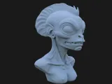 Alien Fish Bust 3D STL Printable 3D Model STL 3D print model-0