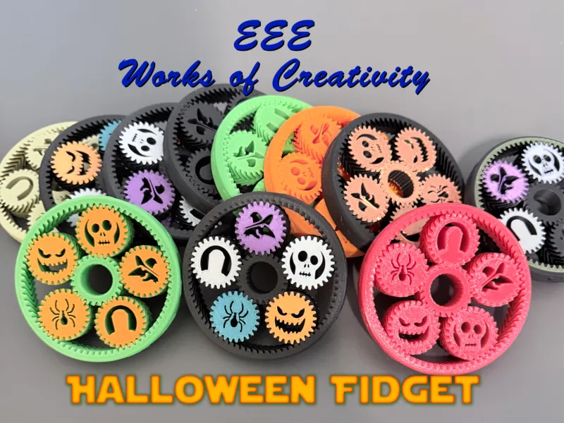 🎃 Fidget Spinner de Engrenagens Planetárias de Halloween 🕷️