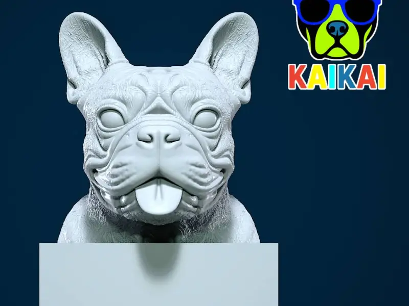 Head French bulldog - Dog head - statue - 3D print