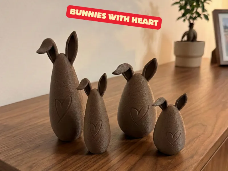 MODERN EASTER BUNNY WITH HEART / BUNNY SHELFDECOR