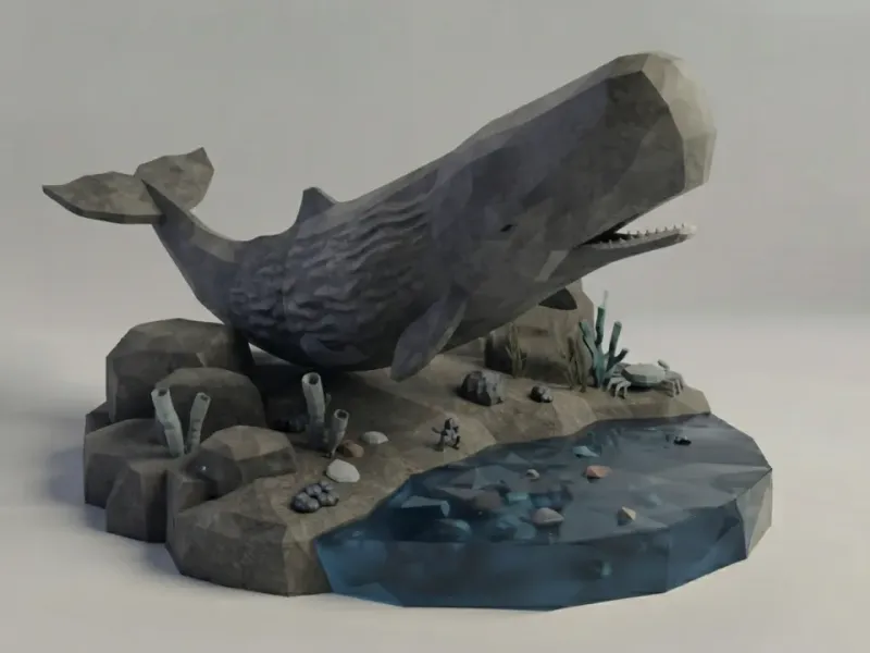 Low Poly Sperm Whale