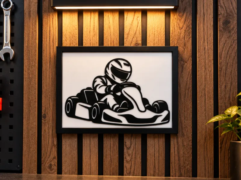 Go-Kart Racing Wall Art – Motorsport Decoration