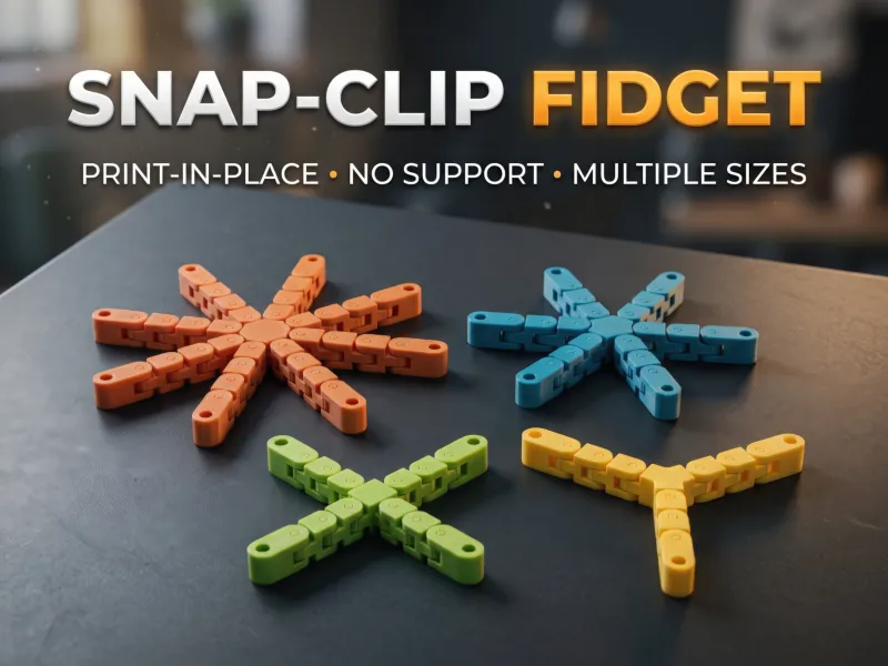 Fidget Snap-Clip | Impression en place | Branches | Petite taille