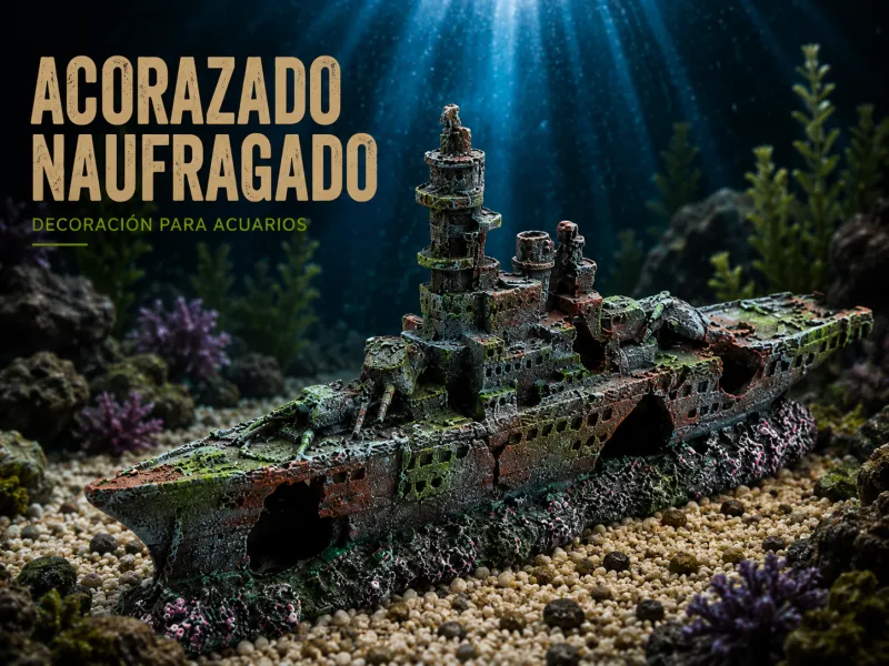 Sunken Battleship Aquarium Decoration