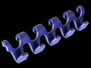 Five-fold hook mounted without screws